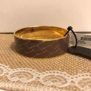 J.Crew Purple and Gold Enamel Bangle Bracelet